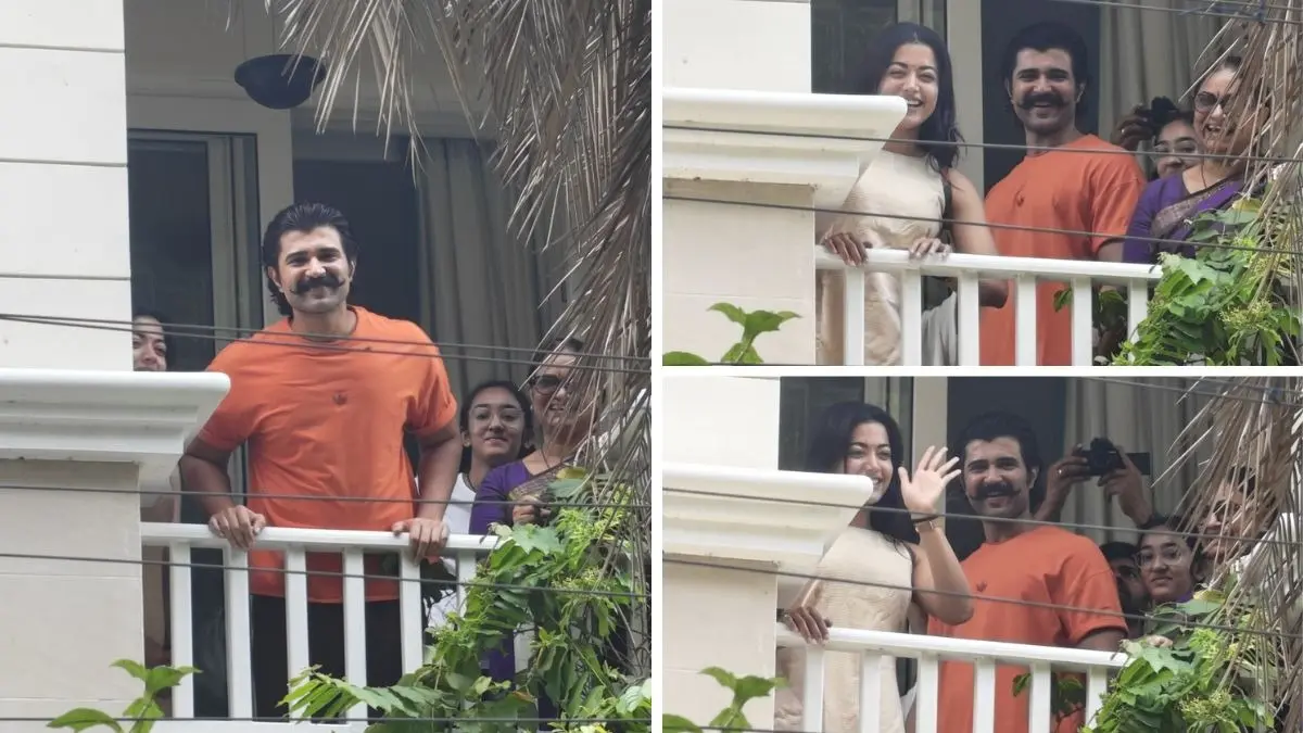Vijay Deverakonda Greets Fans Gathered Outside His Residence On 43rd Birthday, Wife Rashmika Mandanna Joins | Watch Vijay Devarakonda greets fans with Rashmika Mandanna on his birthday