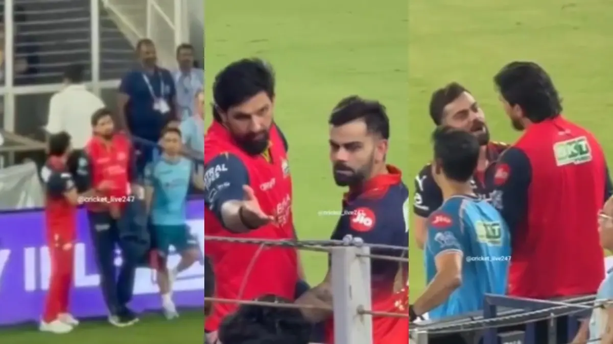 WATCH | ANGRY Virat Kohli Pacified by Childhood Friend Ishant Sharma During GT-RCB IPL 2026 Match Virat Kohli, Ishant Sharma, IPL 2026