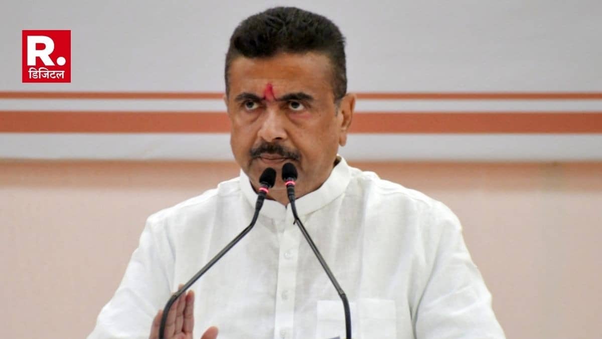 West Bengal Chief Minister Suvendu Adhikari speaks during a press conference