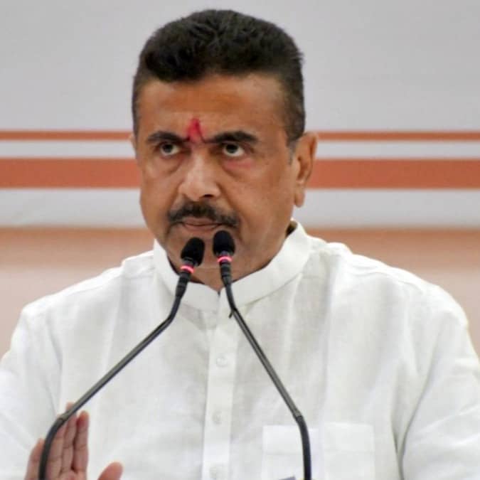West Bengal Chief Minister Suvendu Adhikari speaks during a press conference