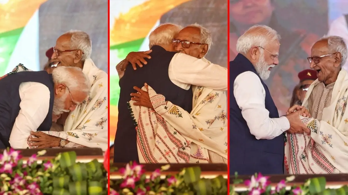 Who Is Makhanlal Sarkar? PM Modi Hugs, Touches 97-Year-Old BJP Karyakarta's Feet In Emotional Brigade Moment As CM Suvendu Takes Oath Who Is Makhanlal Sarkar? PM Modi Hugs, Touches 97-Year-Old BJP Karyakarta's Feet In Emotional Brigade Moment As CM Suvendu Takes Oath