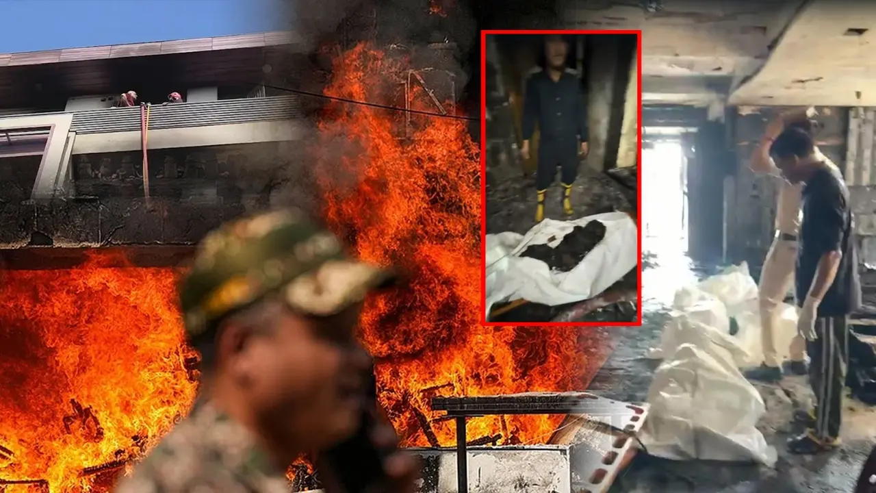 Delhi Horror: 9 Charred Bodies Recovered After Massive Fire Rips Through Vivek Vihar Residential Building; AC Blast Suspected X