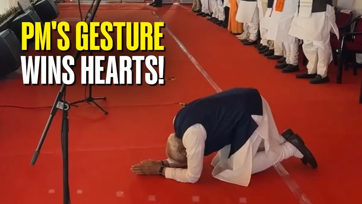 PM Modi Bows In Gratitude As West Bengal Gets First BJP CM Since Independence; Heartfelt Gesture Wins Hearts | WATCH x