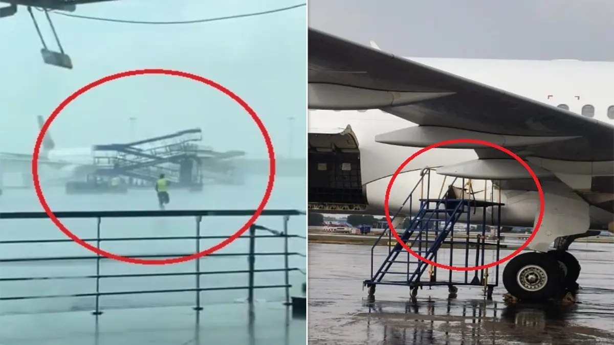 3 Air India Aircraft Damaged At Delhi Airport's Terminal 2 As Ground Equipment Breaks Loose In Sudden Storm 3 Air India Aircraft Damaged At Delhi Airport's Terminal 2 As Ground Equipment Breaks Loose In Sudden Storm