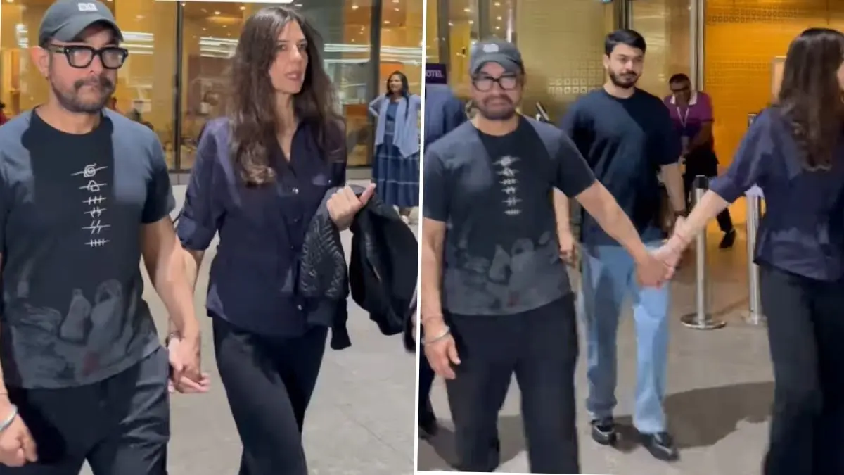 Viral Video: Aamir Khan-Gauri Spratt Arrive Hand-in-hand In Mumbai Ahead Of July 5 Wedding Aamir Khan-Gauri Spratt viral video