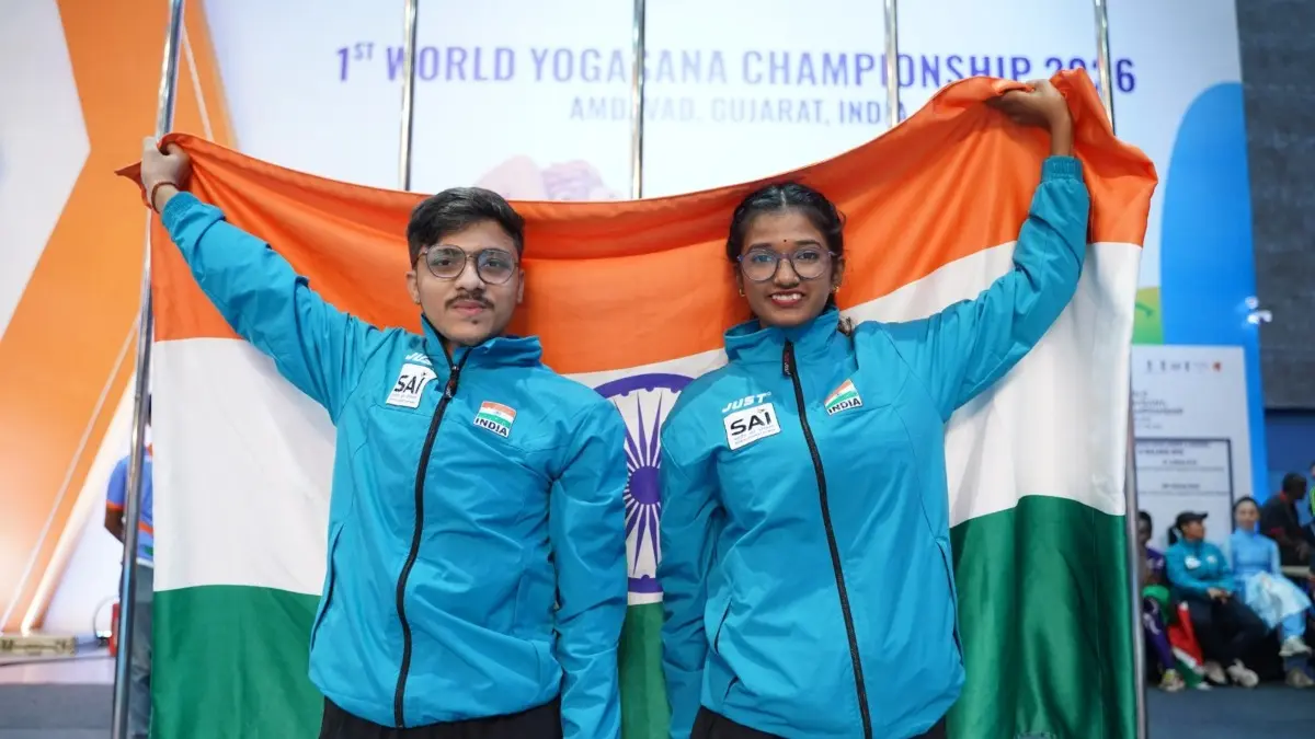 Hosts India Make Flying Start With Five Gold Medals At World Yogasana Championships Abhay Burman and Ritu Mondal