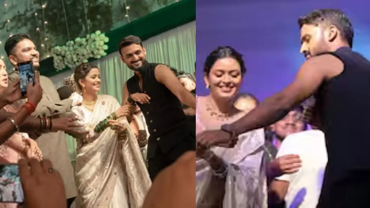 'तहरा राजा जी के दिलवा टूट जाई....', भोजपुरी गाने पर जमकर थिरके क्रिकेट आकाश दीप, VIDEO हुआ वायरल akash deep Wedding viral video