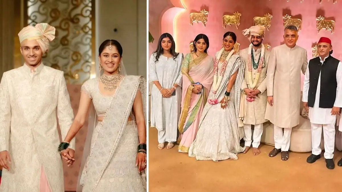 Akhilesh Yadav Daughter: रेवती सुले की शादी में अखिलेश की बेटी अदिति ने अपनी सादगी से लूटी महफिल, साड़ी में मां डिंपल भी दिखीं बेहद खूबसूरत- PHOTOS akhilesh-yadav-daughter-aditi-simple-look-dimple-yadav-revati-sule-wedding-photos