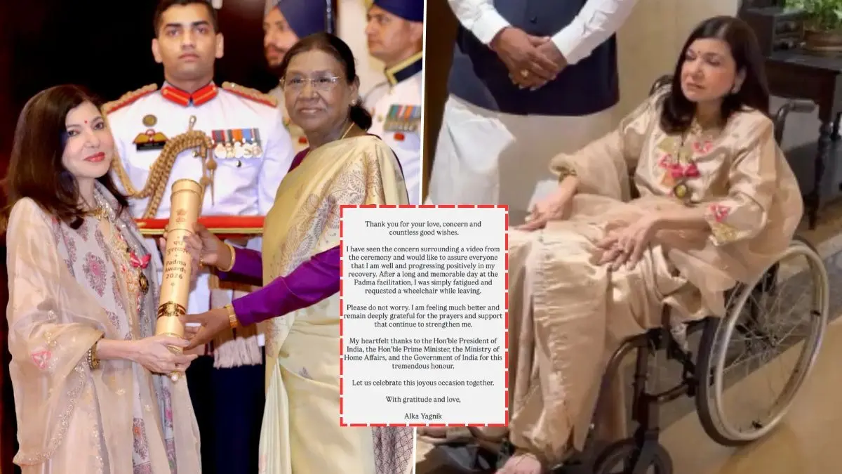 Alka Yagnik Assures Worried Fans After Her Wheelchair Video From Padma Awards Goes Viral: I Am Feeling Much Better... Alka Yagnik issues first statement after wheelchair video goes viral