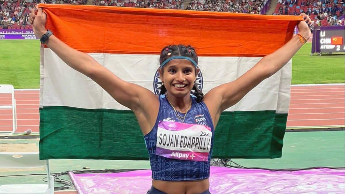 Ancy Sojan during Asian Games 2023