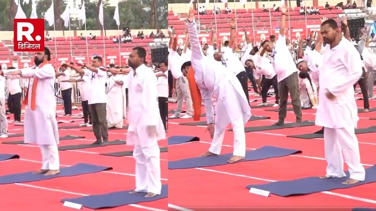 Bihar Health Minister Nishant Kumar's Awkward Yoga Poses Go Viral
