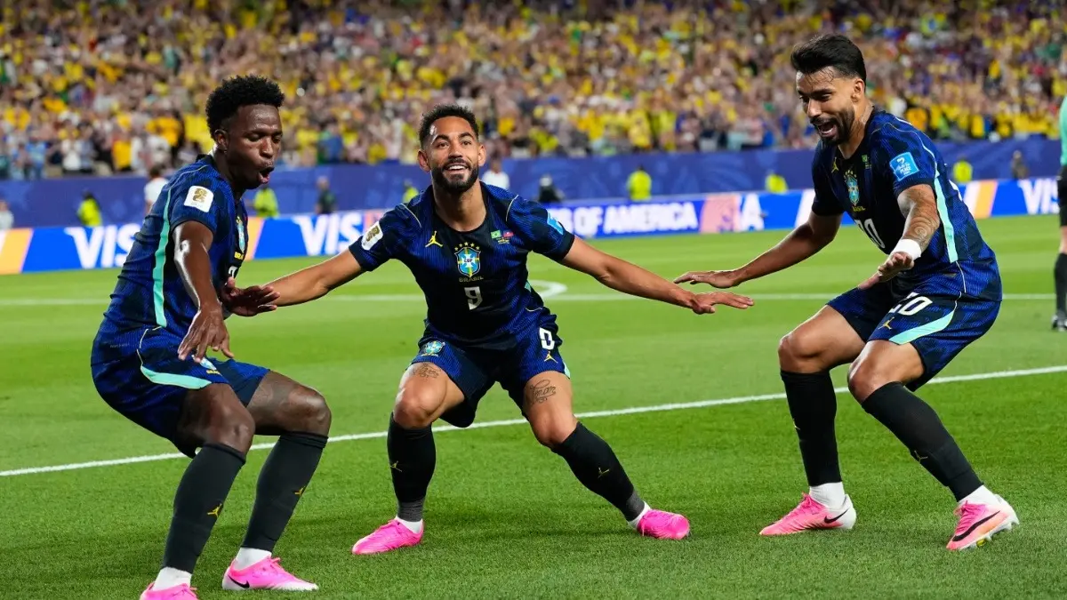 Matheus Cunha’s Brace, Vinicius' Strike Help Brazil Clinch Maiden Win At FIFA World Cup 2026, Crush Haiti 3-0 In Philadelphia Brazil's Matheus Cunha celebrates after scoring against Haiti with Vinicius Junior and Lucas Paqueta