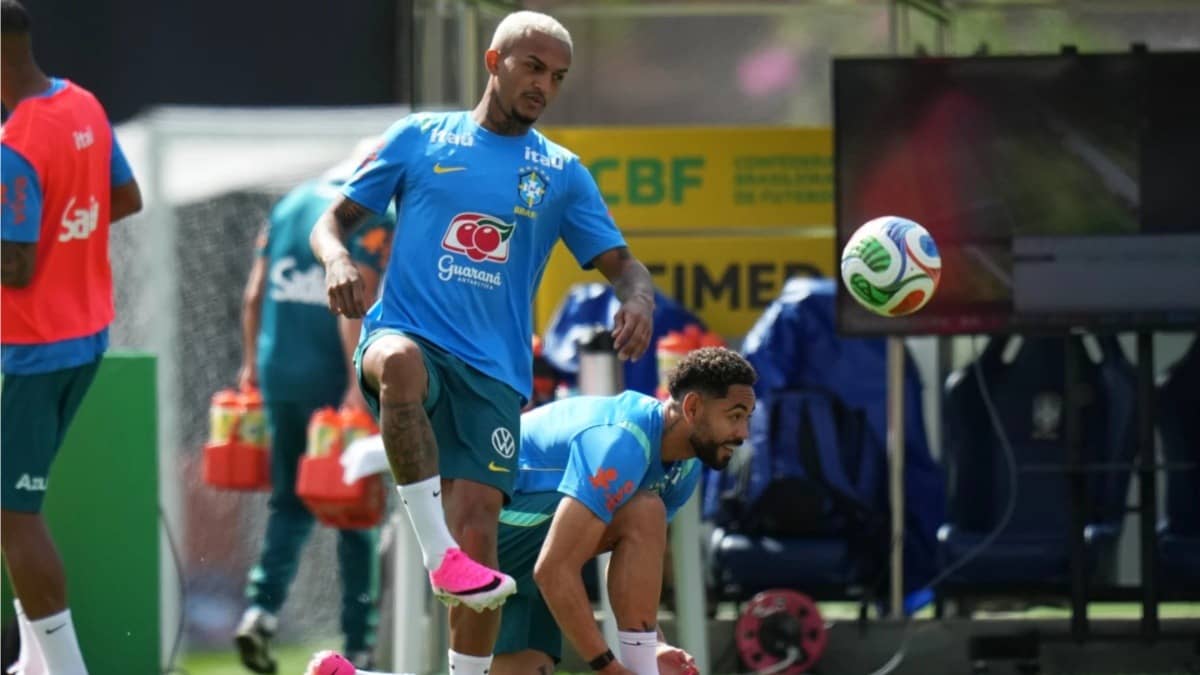 Brazilian defender Wesley during practice
