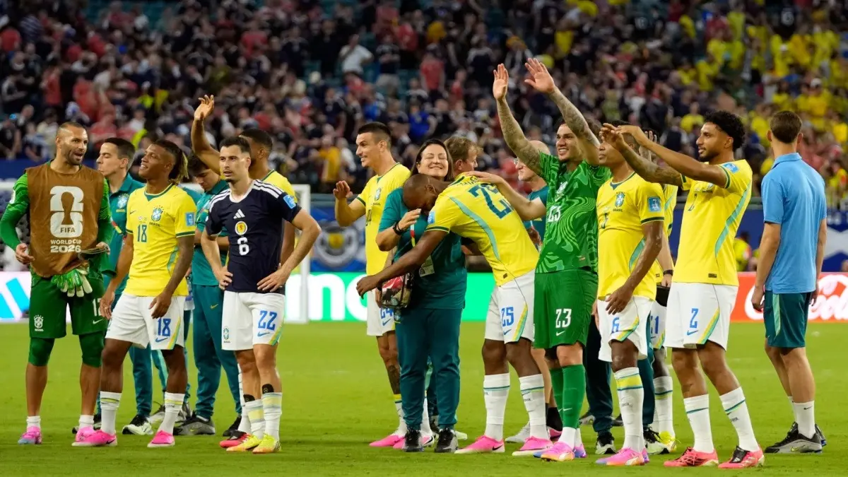 FIFA World Cup 2026: Zico Warns Brazil Ahead Of Japan Clash In Knockout Stage: 'They Are Prepared To Face Anyone' Brazilian players celebrating after win over Scotland in the FIFA World Cup 2026
