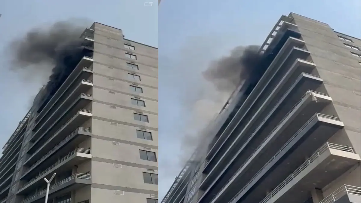 BREAKING: Fire Erupts, Thick Black Smoke Engulfs Golden I Commercial Complex Top Floor In Greater Noida West BREAKING: Fire Erupts, Thick Black Smoke Engulfs Golden I Commercial Complex Top Floor In Greater Noida West