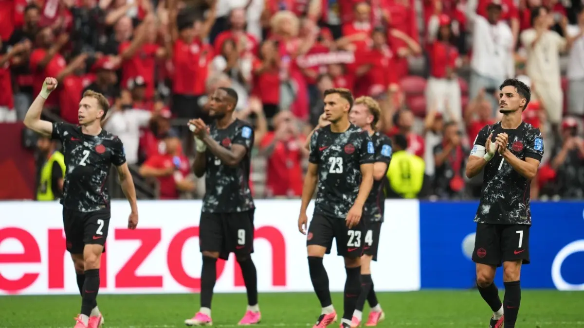 FIFA World Cup 2026: PM Mark Carney Hails Canada's Character After Historic Win Over Qatar Canada players celebrate their team's win against Qatar