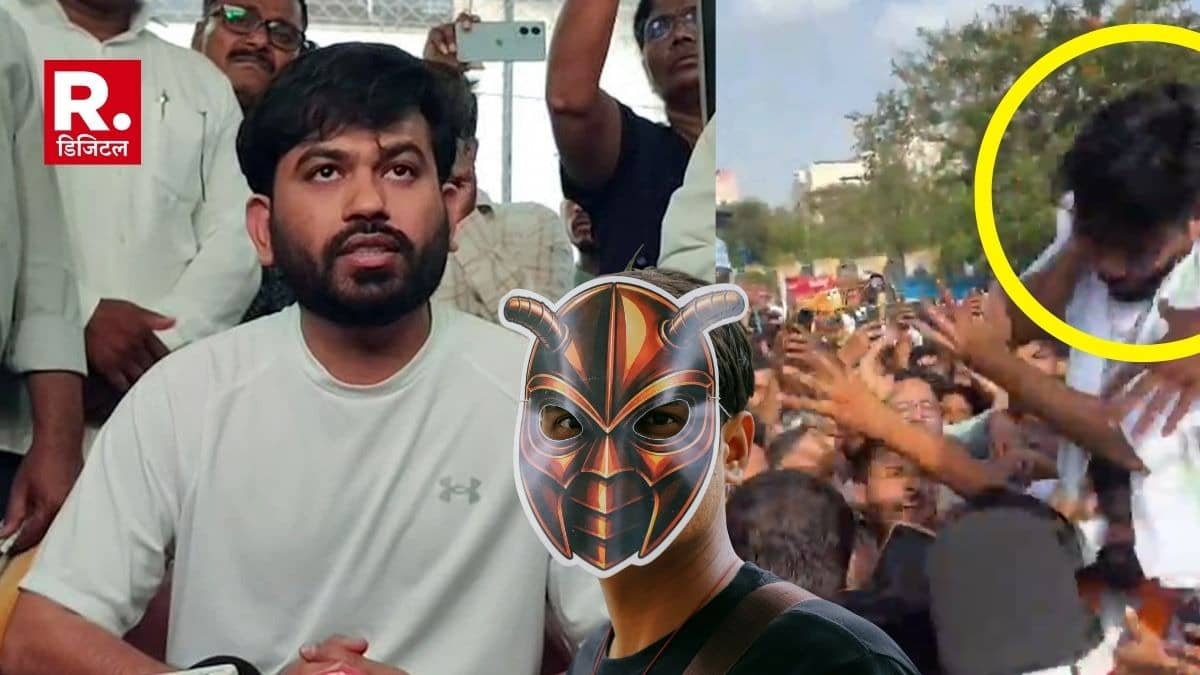 Cockroach Janta Party CJP founder Abhijeet Dipke slapped during protest in Jaipur