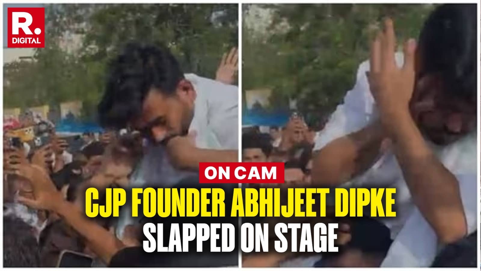 Cockroach Janta Party Leader Abhijeet Dipke Slapped Multiple Times, Manhandled at Jaipur Protest | WATCH 