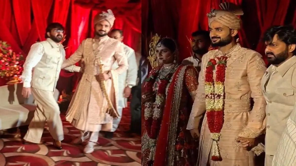 क्रिकेटर आकाशदीप ने रचाई शादी, आशीर्वाद देने पहुंचे भोजपुरी स्टार पवन सिंह; फोटो सोशल मीडिया पर वायरल cricketer-akashdeep-singh-akshita-wedding-pawan-singh-photo-of-marriage-goes-viral-on-internet