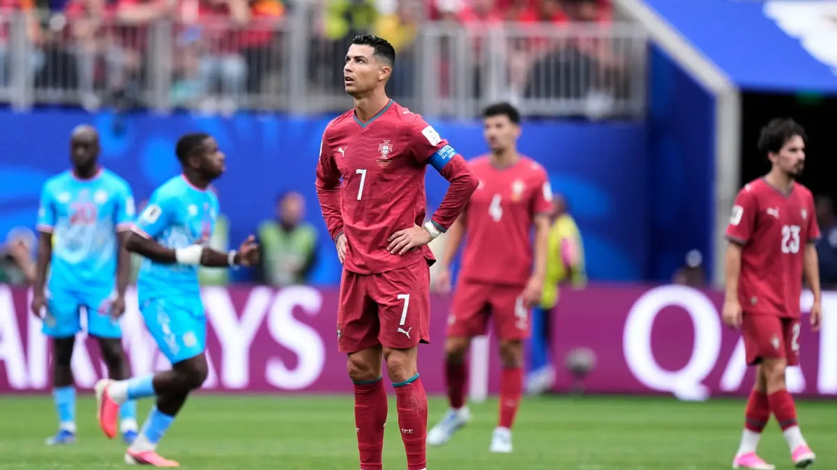 WATCH| Cristiano Ronaldo Targeted By 'Messi Messi' Chants After Portugal Star Fails To Find The Net vs DR Congo Cristiano Ronaldo reacts after Portugal vs DR Congo match