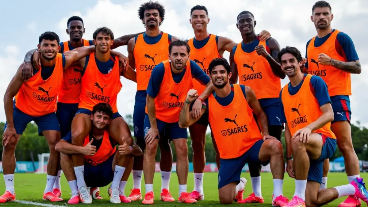 Amid Controversy, Cristiano Ronaldo Posts 'Always United' Message Ahead Of Uzbekistan Clash In FIFA World Cup 2026 Cristiano Ronaldo with his Portugal teammates during practice session