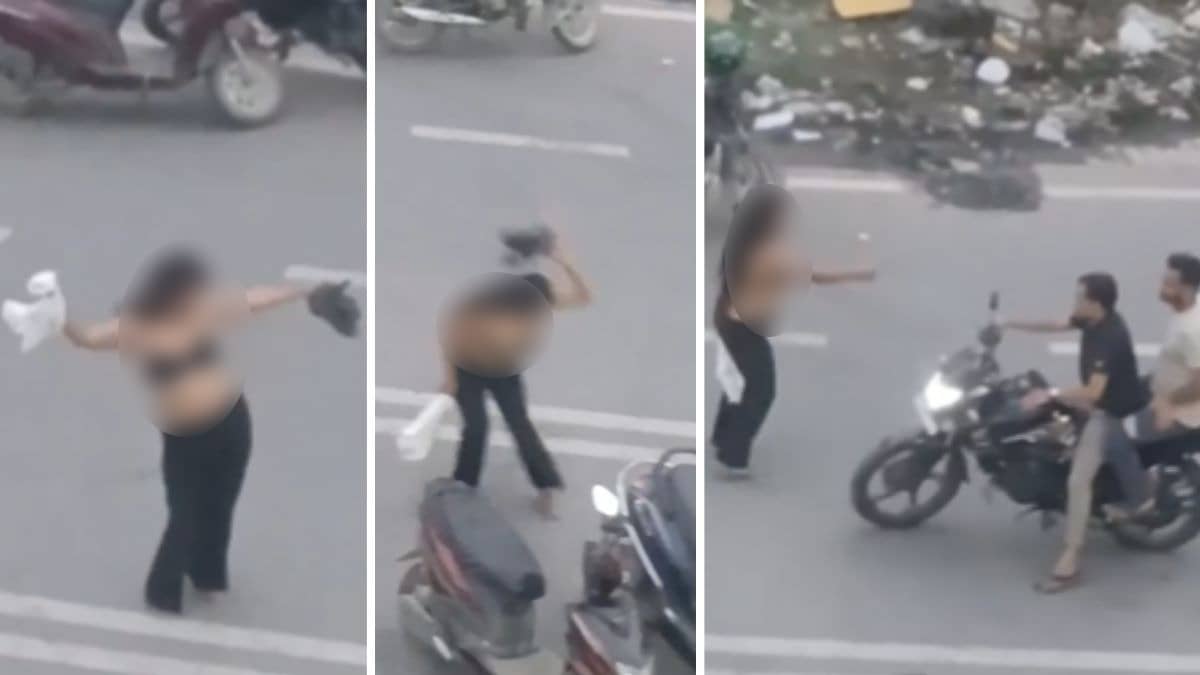 delhi drunk-girl-high-voltage-drama-dance-on-road-viral-video