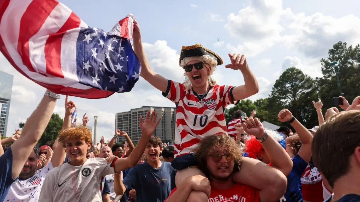 FIFA World Cup 2026: One Killed, Another Injured In Shooting Near Fan Zone Site In San Jose Fans celebrate at a FIFA World Cup 2026 fan park