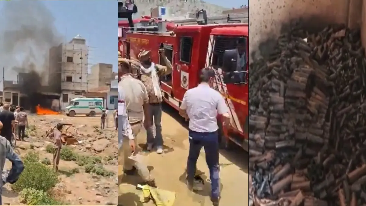 Jaipur Fire Tragedy: Illegal Fire Cracker Factory Set Ablaze Killing 3 and Injuring 5 Fire Breaks Out in Firecracker Factory in Jaipur