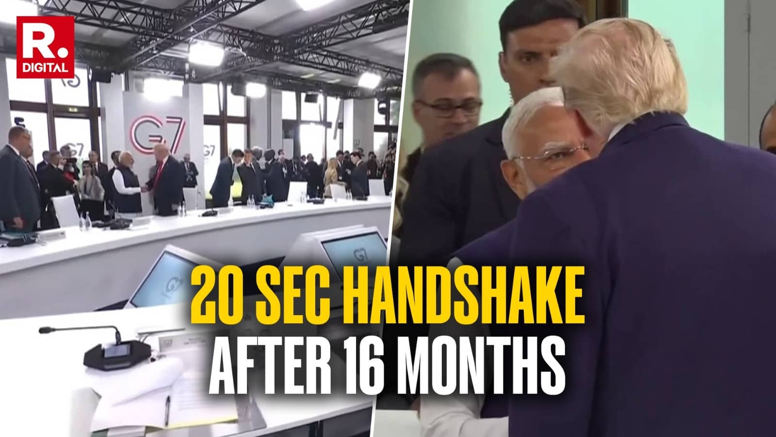 First Meeting In 16 Months: PM Modi & Trump Shake Hands, Sit Next To Each Other At G7 Summit; Bilateral Talks Likely Tomorrow