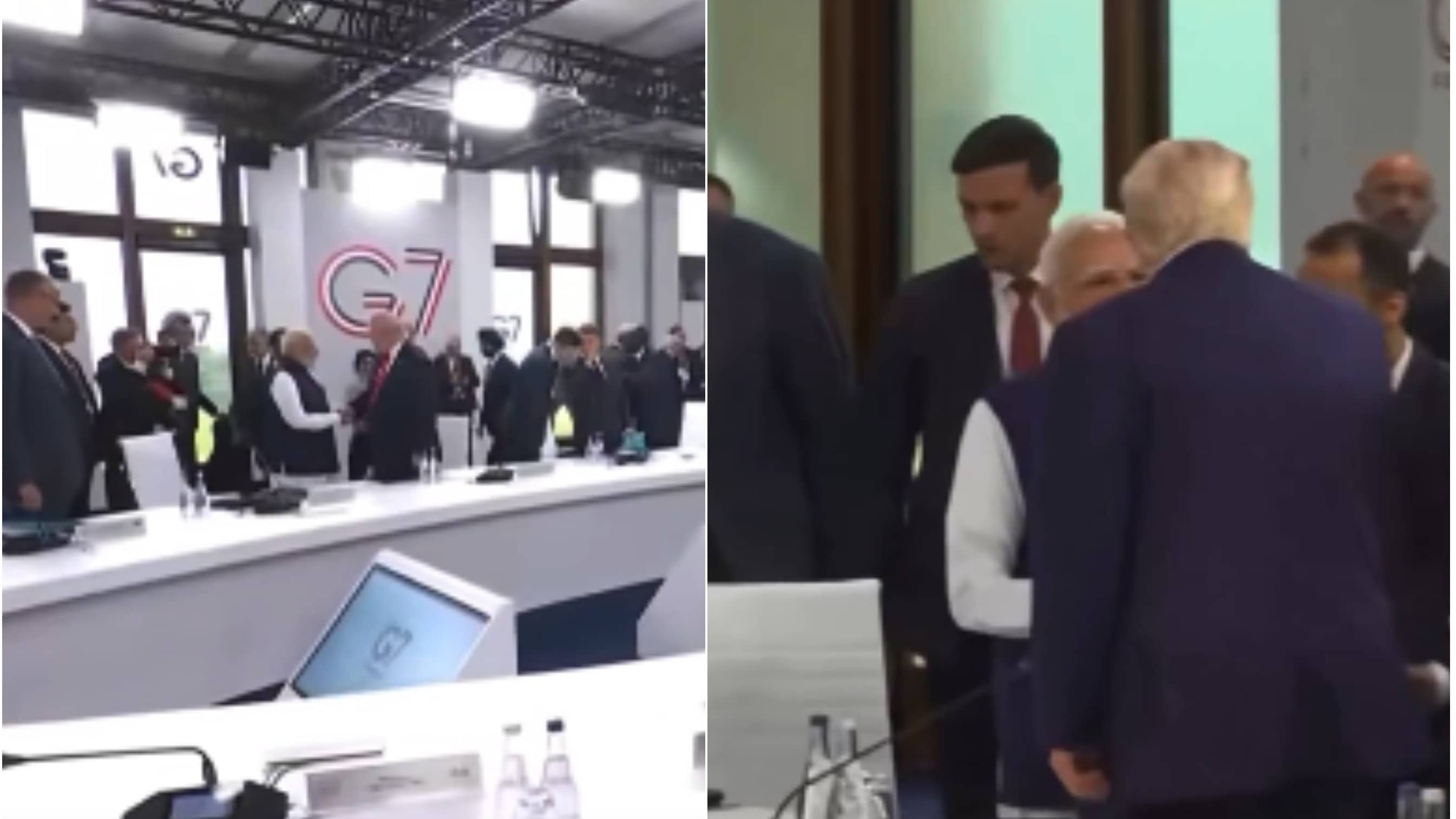 PM मोदी को देख खड़े हुए ट्रंप, हाथों-में हाथ और थपथपाया कंधा... G-7 में हुई मुलाकात तो 2 दिग्गज नेताओं की दिखी गजब की बॉन्डिंग, VIDEO