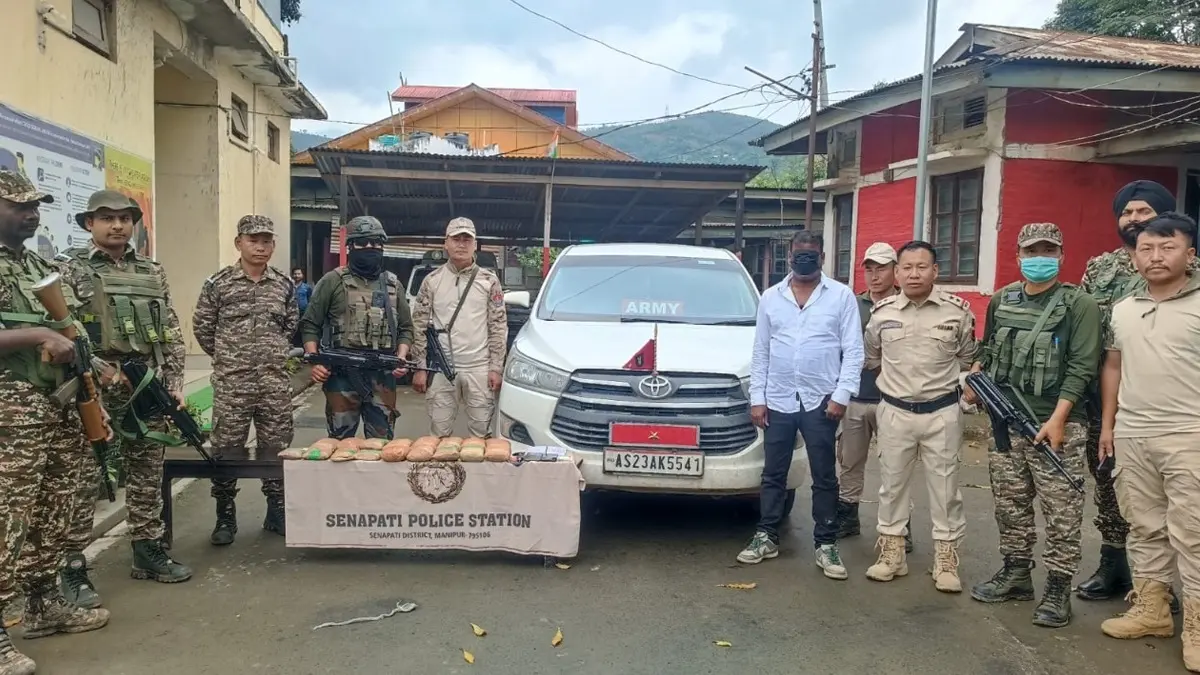 From VIP Flag Post To Official Insignia of Army Brigadier: Fake Army Vehicle Intercepted with 15kg of Opium in Manipur From VIP Flag Post To Official Insignia of Army Brigadier: Fake Army Vehicle Intercepted with 15kg of Opium in Manipur