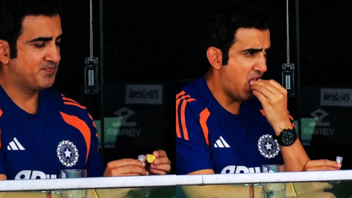 WATCH | Gautam Gambhir Spotted Taking Medication During One-Off Test vs Afghanistan. Netizens React Hilariously Gautam Gambhir