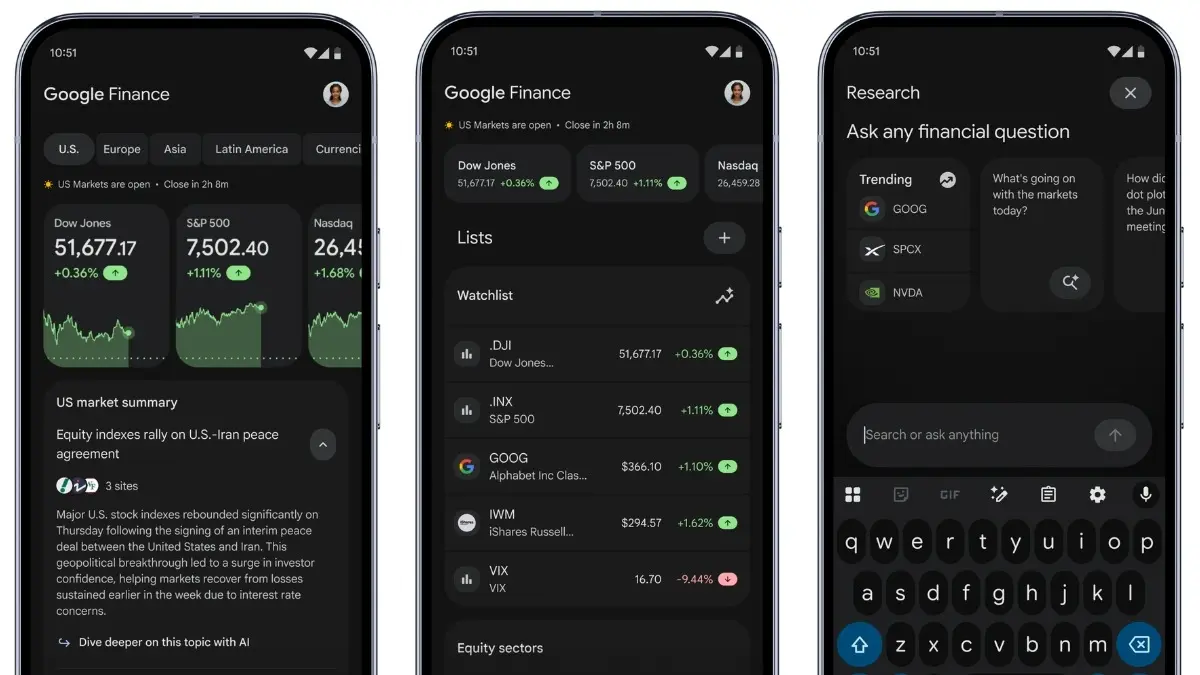 Google Finance App for Android With AI Market Summaries, Smarter Portfolio Tracking Launched google finance
