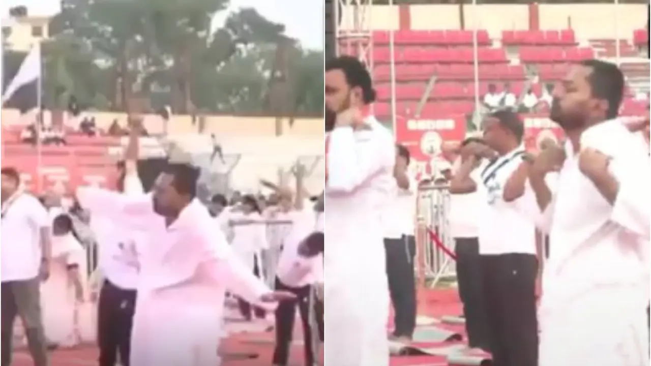 'Hey Prabhu, Hey Hari Ram...': Bihar Health Minister Nishant Kumar's Awkward Yoga Poses Go Viral | WATCH 'Hey Prabhu, Hey Hari Ram...': Bihar Health Minister Nishant Kumar's Awkward Yoga Poses Goes Viral | WATCH