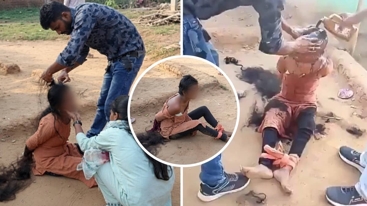 Horror Caught On Cam: Man Suspects Wife's Character, Shaves Her Head, Blackens Face & Forces Her To Drink Urine; Victim Says ‘Do The Same To Him’