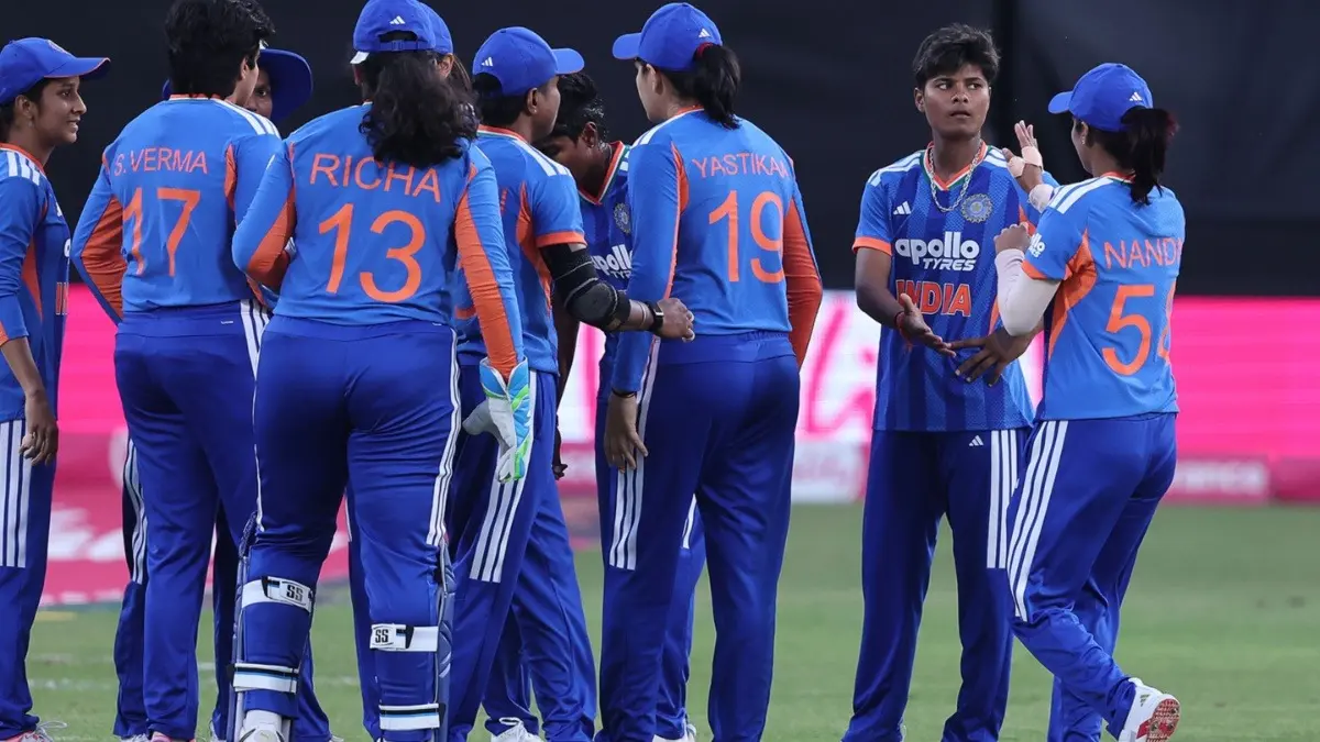 ICC Chairman Jay Shah Hails Record-Breaking Opening Weekend Of Women's T20 World Cup 2026 India Women's team celebrating after win over Pakistan