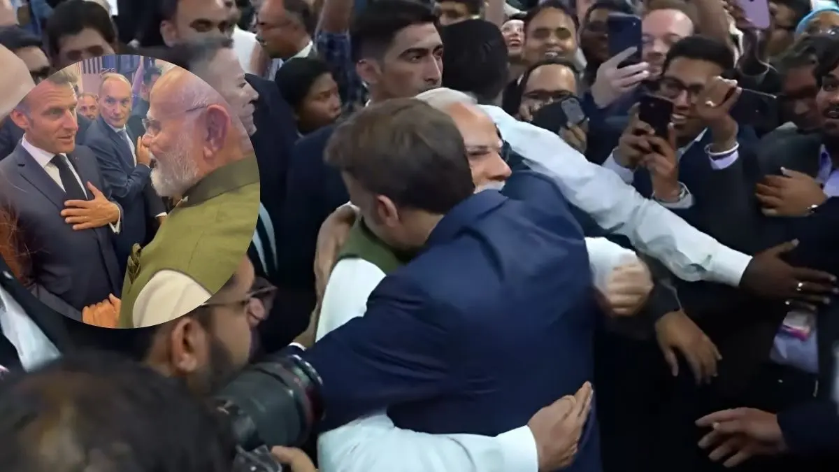 'Jai Hind’ to ‘Mujhe Bahut Khushi Hui’: Macron's Hindi Farewell to PM Modi Wins Hearts After France Visit 'Jai Hind’ to ‘Mujhe Bahut Khushi Hui’: Macron's Hindi Farewell to PM Modi Wins Hearts After France Visit