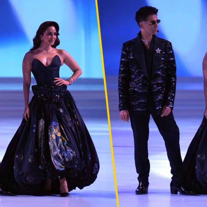Kiara Advani and Karan Johar walked the ramp in Rahul Mishra outfits