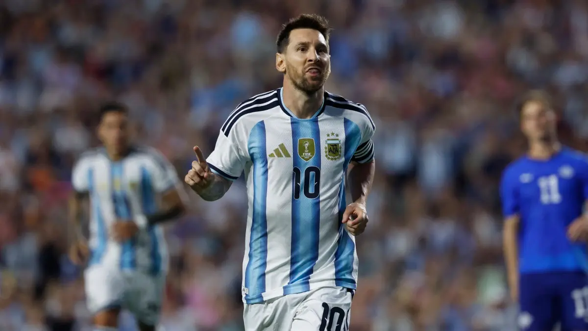 Lionel Messi Scores On Return, Converts Penalty As Argentina Beat Iceland 3-0 To Round Off FIFA World Cup Preparations Lionel Messi celebrates his goal