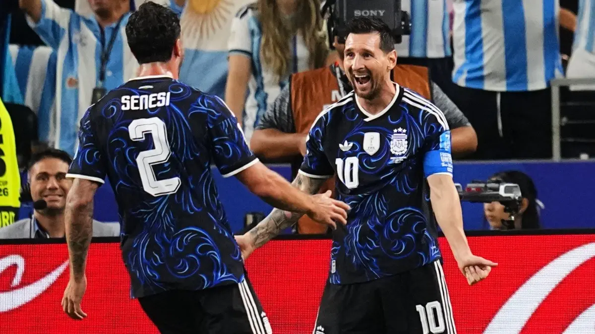 Lionel Messi Writes History With Goals In Seven Consecutive FIFA World Cup Matches Lionel Messi celebrating after scoring a goal