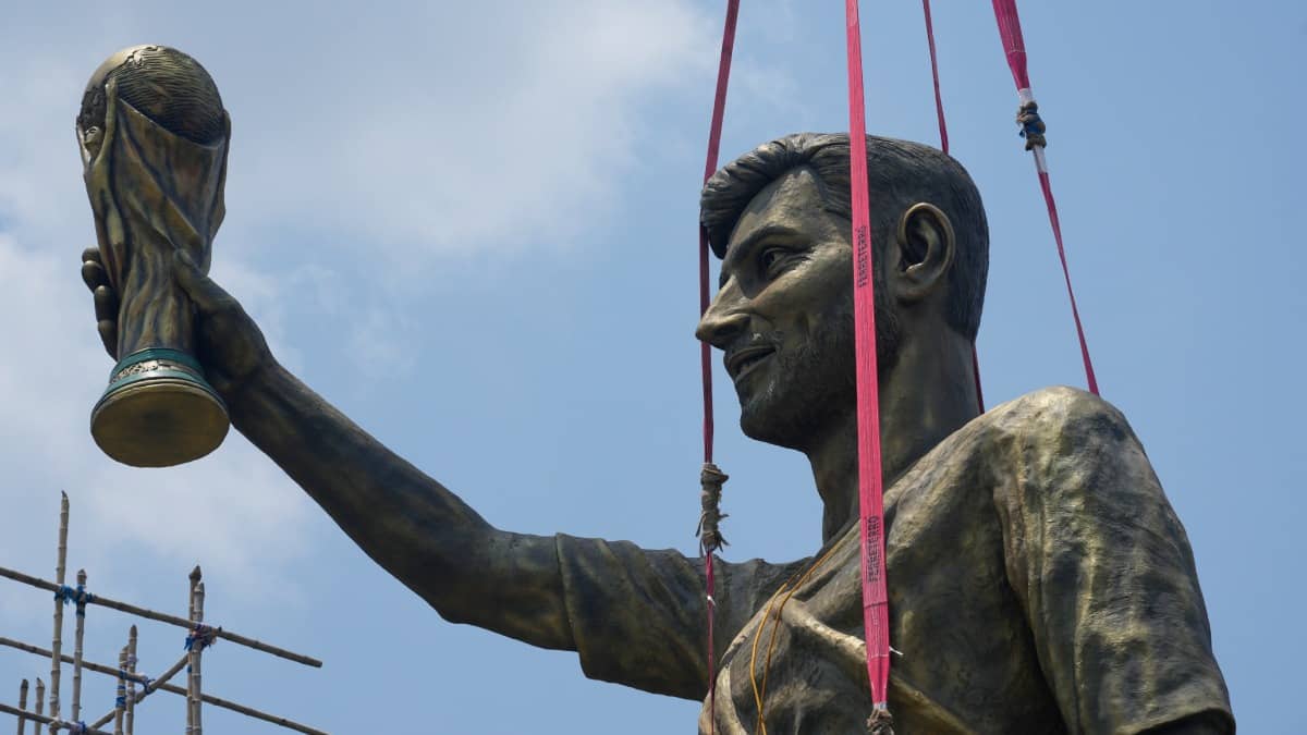 Lionel Messi statue relocated in Kolkata