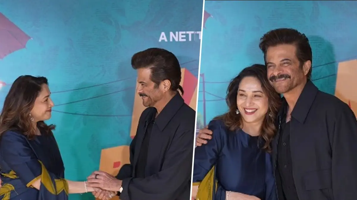 Viral Video: Madhuri Dixit-Anil Kapoor's Reunion At Maa Behen Premiere Reminds Nostalgic Fans Of 90s Bollywood Madhuri Dixit and Anil Kapoor at the premiere of Maa Behen