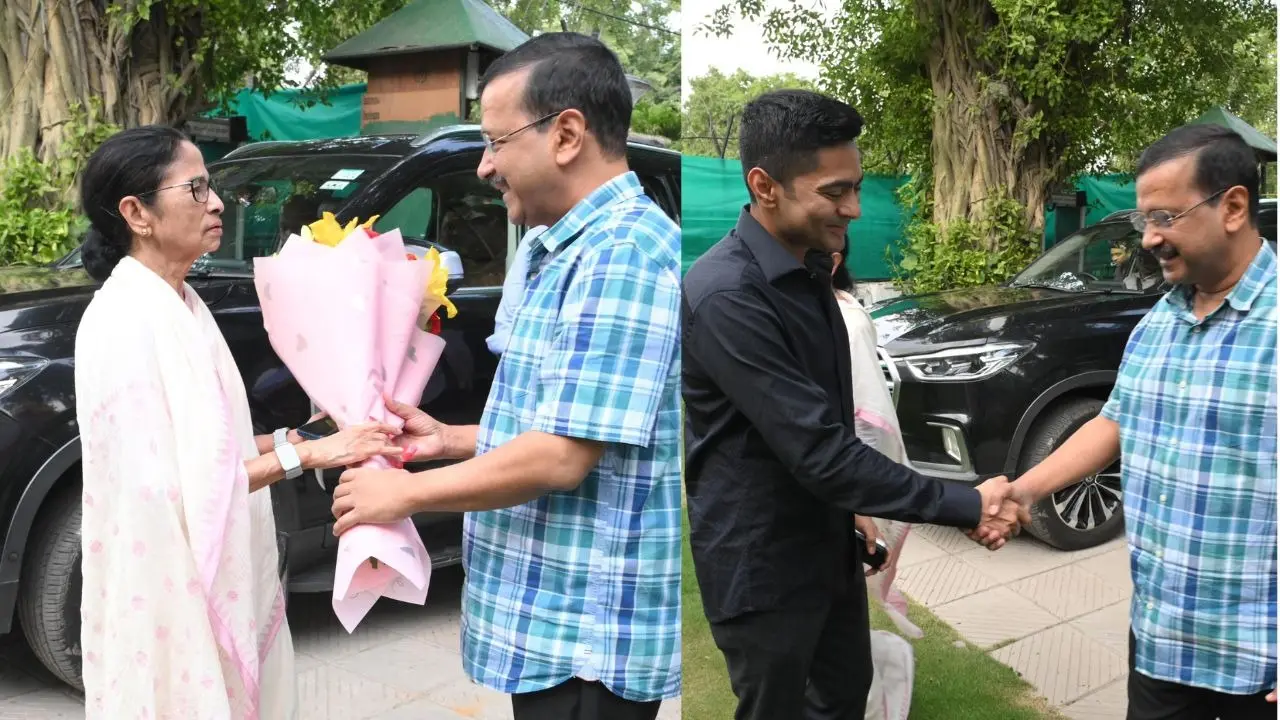 Mamata Banerjee Meets Arvind Kejriwal Ahead of Alliance Meet, AAP Rules Out Congress Tie-Up Mamata Meets Kejriwal in Delhi
