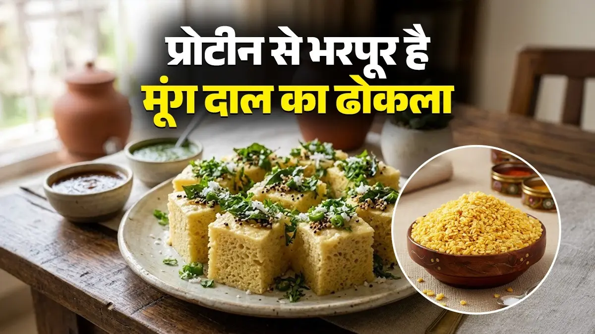 Moong Dal Dhokla Recipe: तला-भुना नहीं, घर में ऐसे तैयार करें मूंग दाल से बना ढोकला, स्वाद के साथ मिलेगा भरपूर प्रोटीन moong dal dhokla recipe at home healthy snack high protein gujarati dish