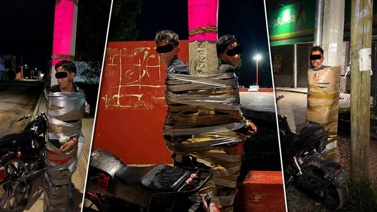 Mysterious 'Batman Of Lagos de Moreno' Hunts Down Thieves, Writes 'Rat' On Their Faces & Leaves Them Duct-Taped To Poles