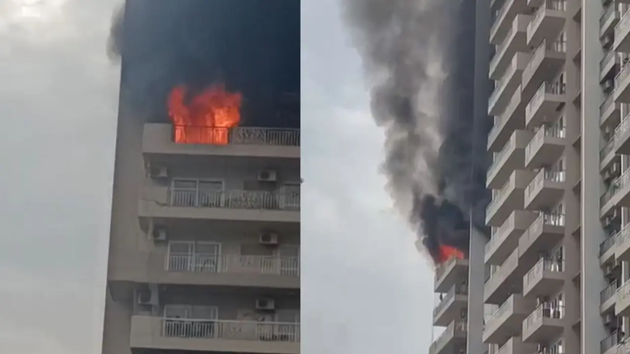Massive Fire Engulfs Residential Building at Ivy County in Noida's Sector 75 Massive Fire Engulfs Residential Building at Sector 75 in Noida