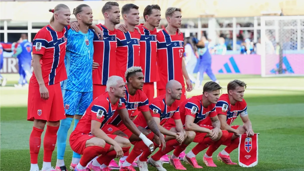Norway Script FIFA World Cup History By Fielding Three Sons Of Former Players During Iraq Clash Norway players pose for a team photo prior to the FIFA World Cup 2026 match against Iraq