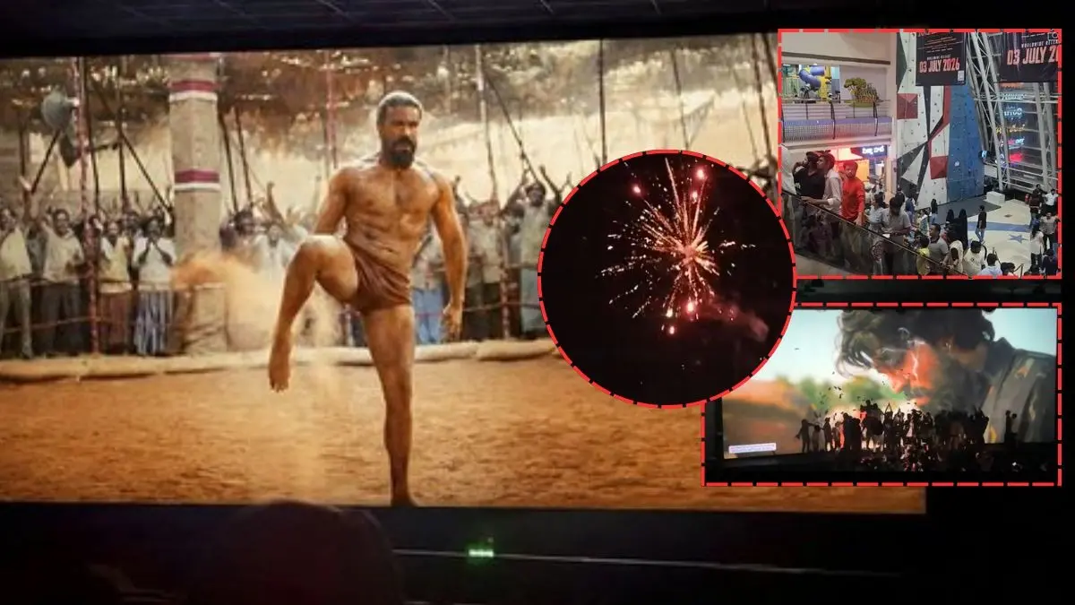 Peddi Premieres: Ram Charan Fans Burst Crackers, Queue Up In Long Lines For Early Shows Of Buchi Babu Sana's Sports Drama | WATCH Peddi release sparks massive fan frenzy