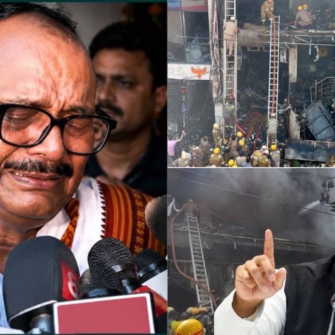 politics on Lucknow fire, Akhilesh Yadav on Lucknow fire, Brajesh Pathak on Lucknow fire,