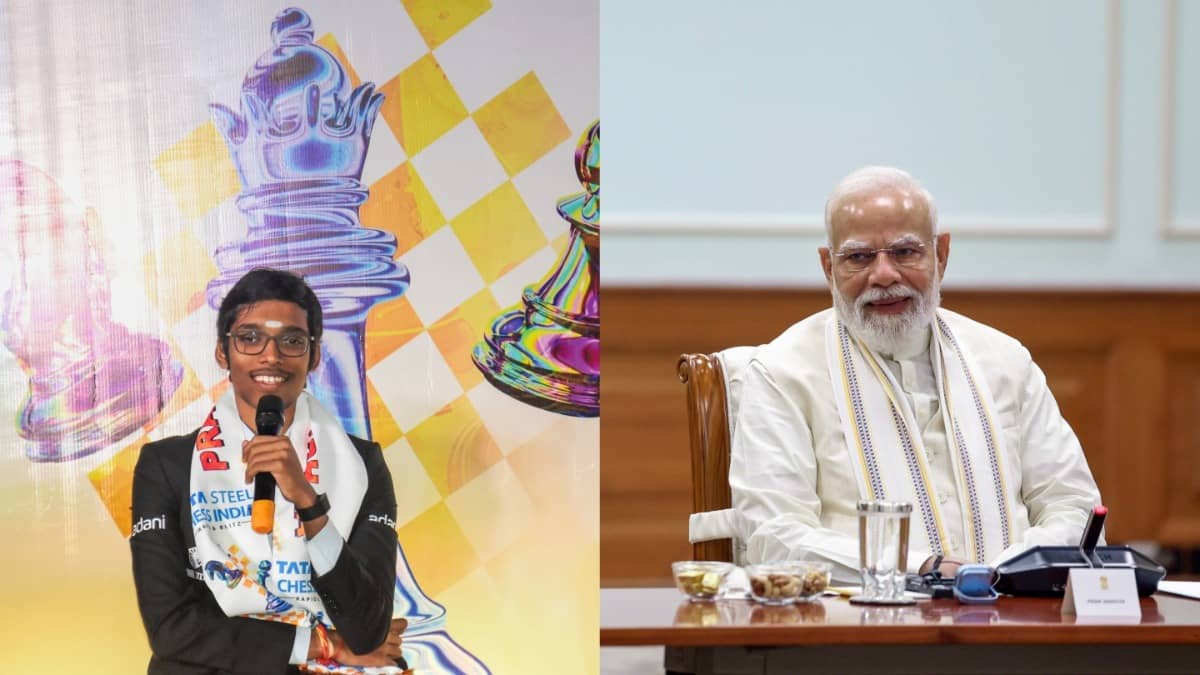 R Praggnanandhaa and PM Narendra Modi